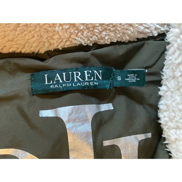 Lauren Ralph Lauren Soft Puffer Jacket Women’s Small Coal Olive Green - Picture 3 of 10